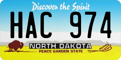 ND license plate HAC974