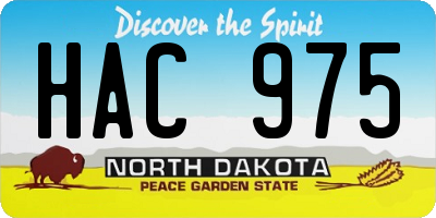 ND license plate HAC975