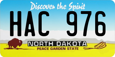 ND license plate HAC976