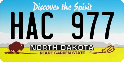 ND license plate HAC977