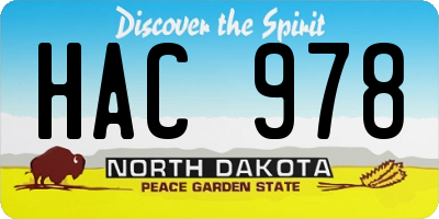 ND license plate HAC978