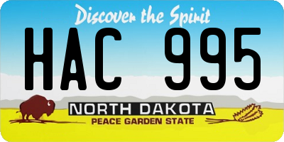 ND license plate HAC995