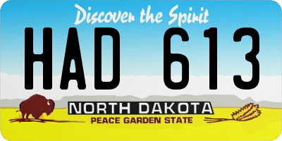 ND license plate HAD613