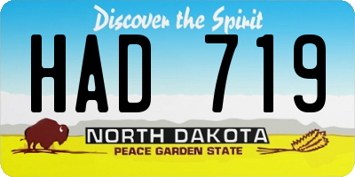 ND license plate HAD719