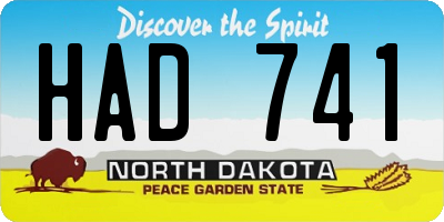 ND license plate HAD741