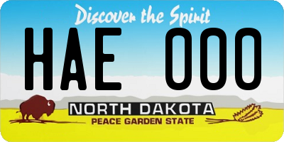ND license plate HAE000