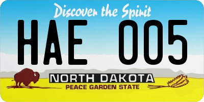 ND license plate HAE005