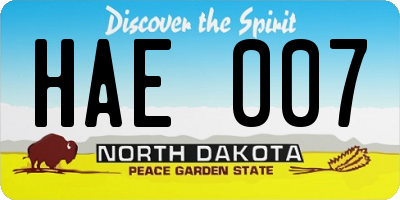 ND license plate HAE007