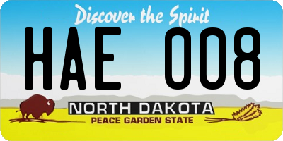 ND license plate HAE008