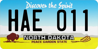 ND license plate HAE011