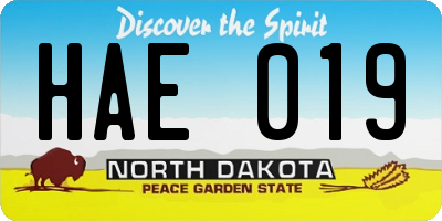 ND license plate HAE019