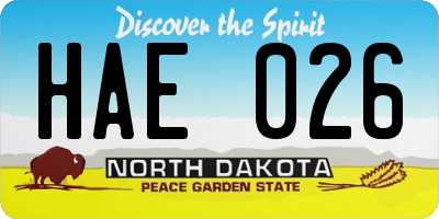 ND license plate HAE026