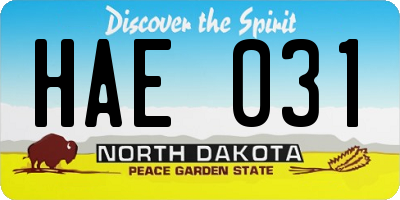 ND license plate HAE031