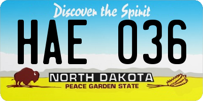 ND license plate HAE036