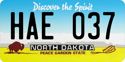 ND license plate HAE037