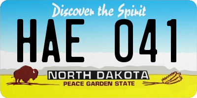 ND license plate HAE041