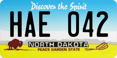 ND license plate HAE042