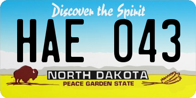 ND license plate HAE043