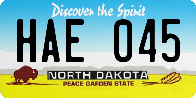 ND license plate HAE045