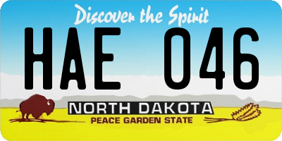 ND license plate HAE046