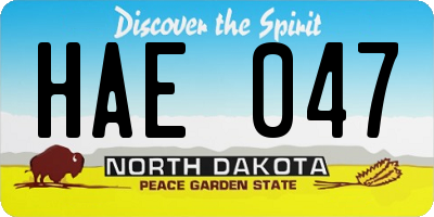 ND license plate HAE047