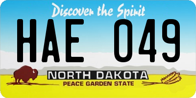 ND license plate HAE049