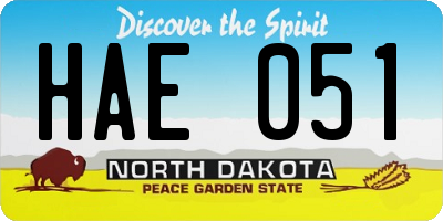 ND license plate HAE051