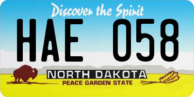 ND license plate HAE058