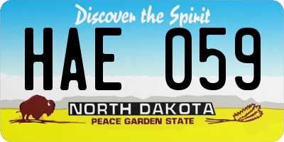 ND license plate HAE059