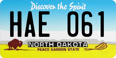 ND license plate HAE061