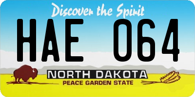 ND license plate HAE064