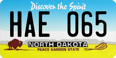 ND license plate HAE065