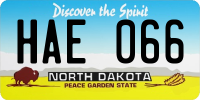 ND license plate HAE066