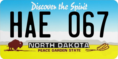 ND license plate HAE067