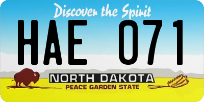 ND license plate HAE071