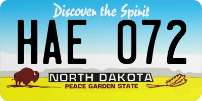 ND license plate HAE072