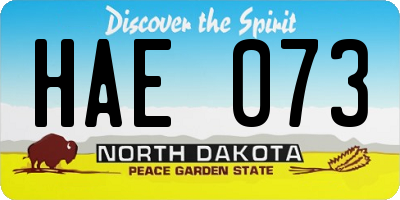 ND license plate HAE073