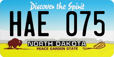 ND license plate HAE075