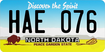 ND license plate HAE076