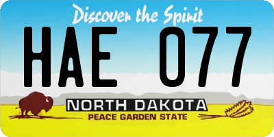 ND license plate HAE077