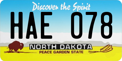 ND license plate HAE078