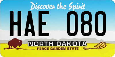 ND license plate HAE080