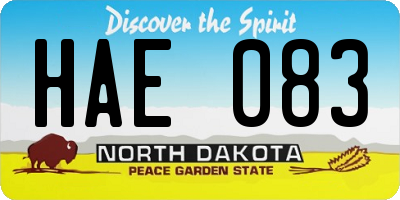 ND license plate HAE083