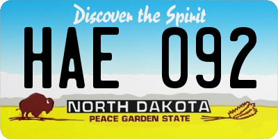 ND license plate HAE092