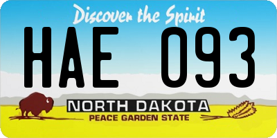 ND license plate HAE093