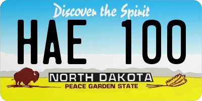 ND license plate HAE100