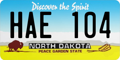 ND license plate HAE104