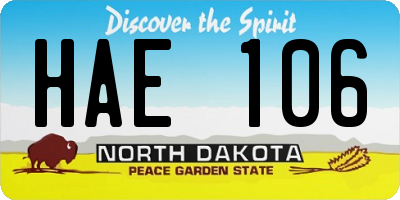 ND license plate HAE106