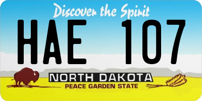 ND license plate HAE107