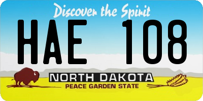 ND license plate HAE108